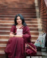 Maroon cotton saree package - Suhashini 204 - Image 3