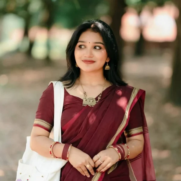 Maroon cotton saree  – Suhashini 204