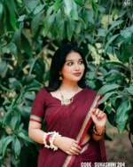 Maroon cotton saree  – Suhashini 204 - Image 2