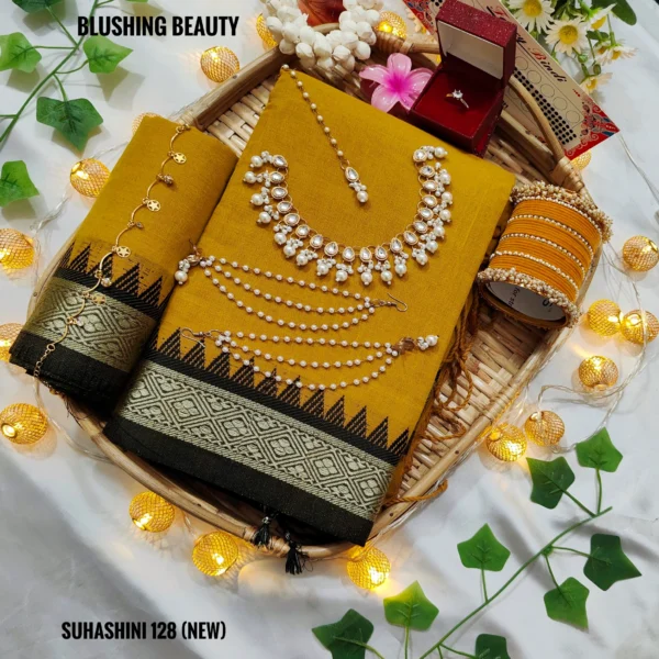 Mustard Cotton Saree Package – Suhashini 128