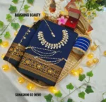02 Navy Blue cotton saree package - Suhashini