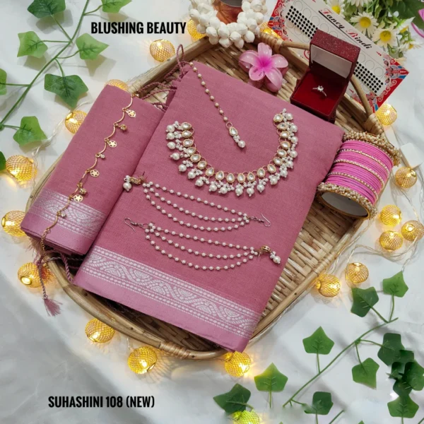 Pink Cotton Saree Package – Suhashini 108