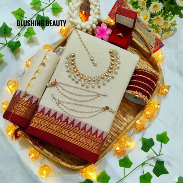 Off - White cotton saree package - Suhashini 25