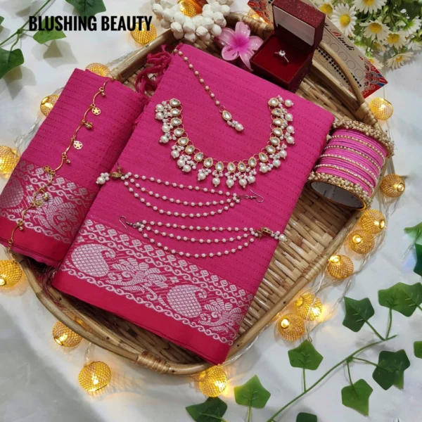 Magenta Cotton Saree Package – Suhashini 23