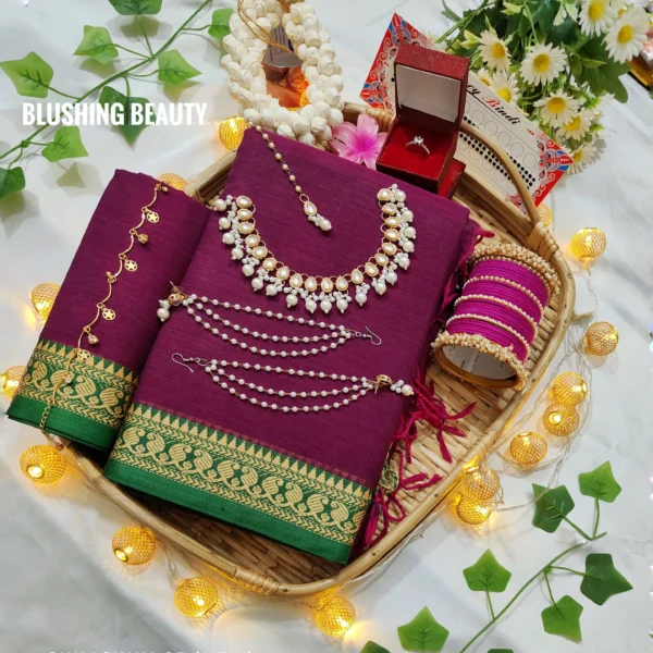 Purple Cotton Saree Package – Suhashini 07