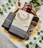 09 - OFF-White and Black Combination Cotton Saree Package - Suhashini