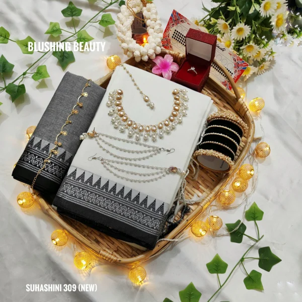 White Cotton Saree Package – Suhashini 309