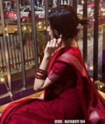 Maroon cotton saree - Mayaboti