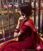 Maroon Cotton Saree Package - Charulota 04 - Image 2