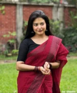 Maroon cotton saree package - Mayaboti 04 - Image 3