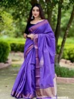 Lavender Cotton Saree - Mayaboti