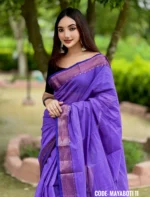 Lavender Cotton Saree Package - Mayaboti 11 - Image 3