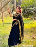 Black cotton saree - Mayaboti