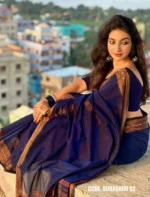 Navy Blue cotton saree package - Suhashini 02 - Image 3