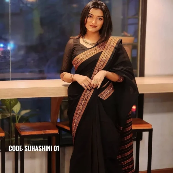Black cotton saree – Suhashini 01