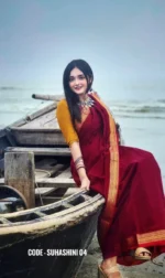 Maroon cotton saree package - Suhashini 04 - Image 2