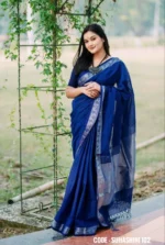 Blue cotton saree package - Suhashini 102 - Image 3