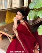 Maroon cotton saree  - Suhashini 104 - Image 2