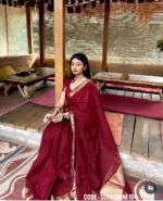 Maroon cotton saree package - Suhashini 104 - Image 3