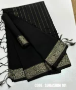 Black cotton saree package - Suhashini 101 - Image 2