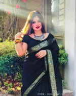 Black cotton saree – Suhashini 101 - Image 2