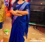 Blue Cotton Saree - Charulota - Image 3