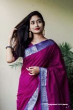 Purple Cotton Saree Package - Mayaboti - Image 3
