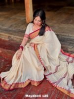 OFF-White Cotton Saree - Mayaboti - Image 2