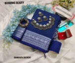 Blue Cotton Saree Package  - Charulota 202
