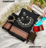 Black cotton saree package - charulota 01