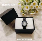 Black Stainless Steel Waterproof Quartz Fashion Watch (Code- 1005) - Image 3
