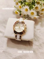 Michael Kors Bradshaw Gold-Tone and White Acetate Watch - 1016