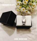 Silver-Tone Rectangular Bracelet Watch with Sparkling Crystals - 1019 - Image 2