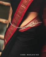 Black Premium Maslais Cotton Saree – Moharani