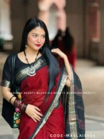 Maroon Premium Maslais Cotton Saree – Moharani 504 - Image 2