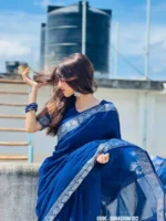 Blue cotton saree package – Suhashini 102 - Image 2