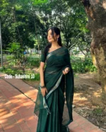 Botol Green Cotton Saree – Suhashini 10 - Image 2