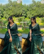 Botol Green Cotton Saree – Suhashini 10 - Image 3