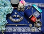 Blue Cotton Saree Package – Nondini 102