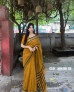 Mustard Cotton Saree Package – Nondini 115 - Image 2