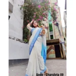 White Cotton Saree Package – Charulota 09 - Image 2