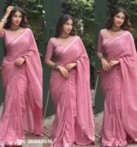 Pink Cotton Saree Package – Charulota 08 - Image 3