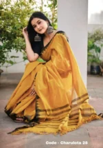 Mustard Cotton Saree Package – Charulota 28 - Image 3