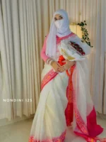 Off-White Colour Cotton Saree Package – Nondini 125 (new) - Image 3