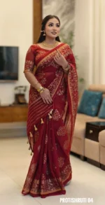 Maroon Colour Saree – Protishruti 04 - Image 3