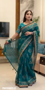 Sea-Blue Saree Package – Protishruti 22 - Image 3