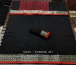 Black/Red Combination Colour Cotton Saree Package – nondini 101 (new) - Image 3