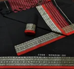 Black/Red Combination Colour Cotton Saree Package – nondini 101 (new) - Image 2