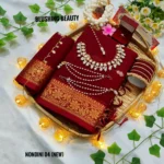 Maroon Colour Cotton Saree Package – Nondini 04 (new)