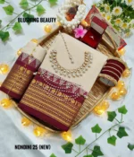 OFF-White Colour Cotton Saree Package – Nondini 25 (new)